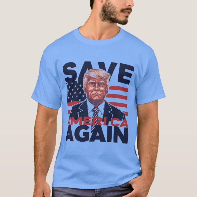 Rett Amerika wieder - Donald Trump 2024 T-Shirt (Vorderseite)