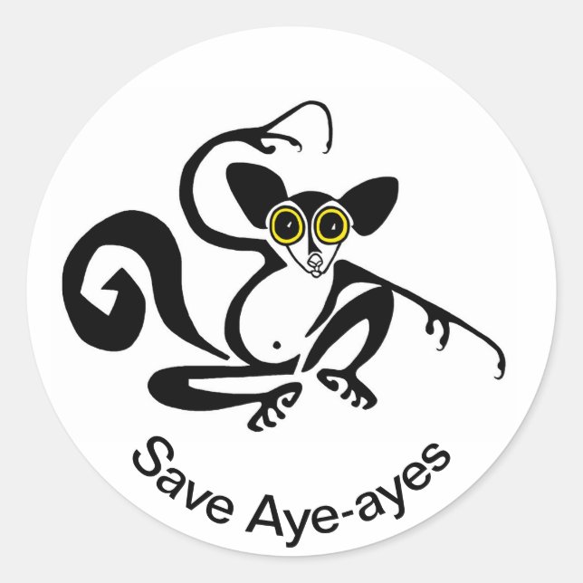 Rett AYE-AYES Wildlife warrior - Nature - Runder Aufkleber (Vorderseite)