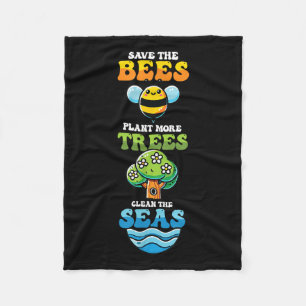Rett Bienen Pflanze Bäume saubere Meere Umwelt Pro Fleecedecke