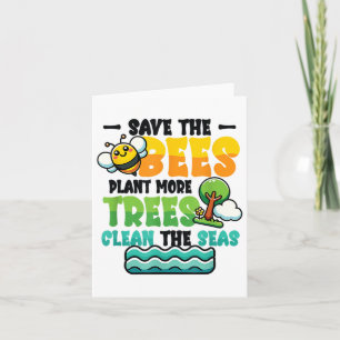Rett Bienen Pflanze Bäume saubere Meere Umwelt Pro Karte