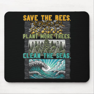 Rett Bienen Pflanze Bäume saubere Meere Umwelt Pro Mousepad