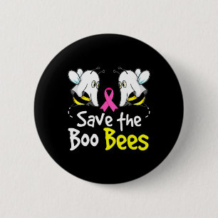 Rett Boo Bees Fun Breast Cancer Awareness Hallowee Button