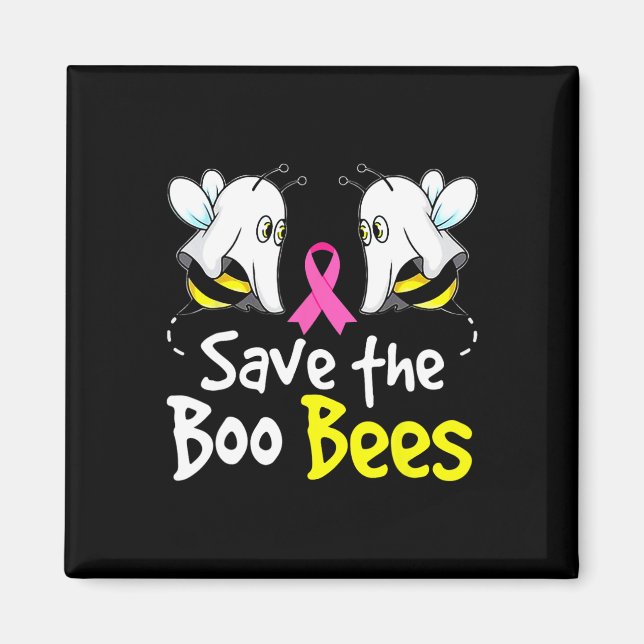 Rett Boo Bees Fun Breast Cancer Awareness Hallowee Magnet (Vorne)