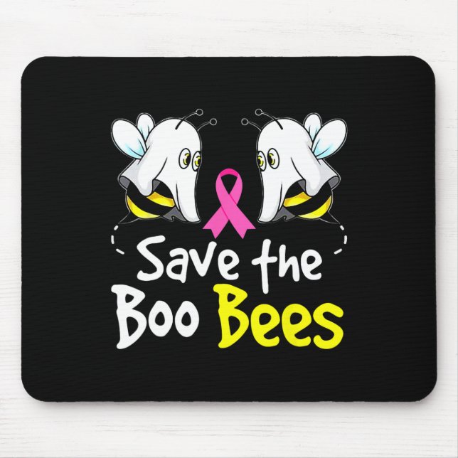 Rett Boo Bees Fun Breast Cancer Awareness Hallowee Mousepad (Vorne)