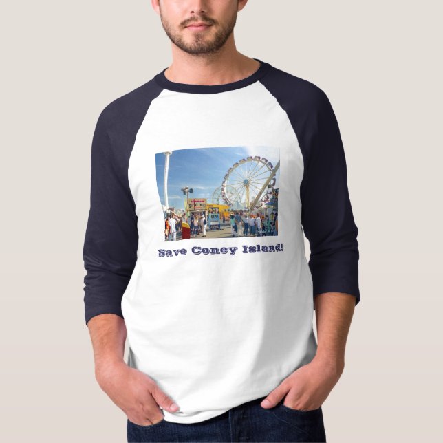 Rett Coney Island! Adult Long-Slve Raglan T - Shir T-Shirt (Vorderseite)