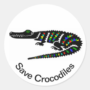 Rett CROCODILES Conservation- Wildlife - USA Runder Aufkleber