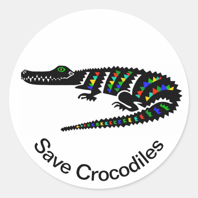 Rett CROCODILES Conservation- Wildlife - USA Runder Aufkleber (Vorderseite)
