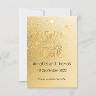 RETT DAS ZEITPUNKT - funkelnd Gold. bearbeitbar Save The Date