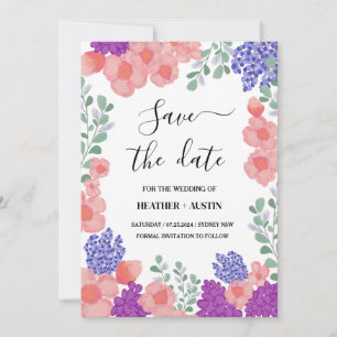 Rett Date Wedding Flowers Wassercolor Einladung