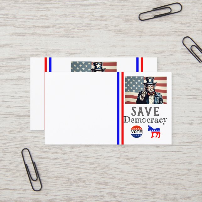 Rett-Demokratie-Visitenkarte Visitenkarte (Vorderseite/Rückseite Beispiel)