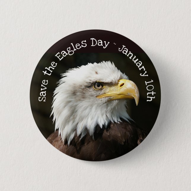 Rett den Adlertag 10. Januar Holiday Button (Vorderseite)