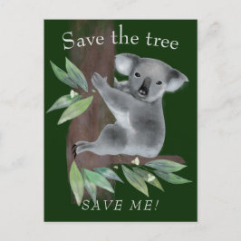 Rett den Baum, um den Baum umarmt koala retten Postkarte