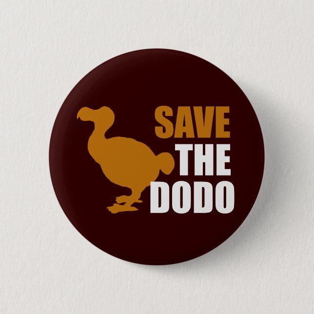 Rett den Dodo Bird! Novelty Funny Button (Vorderseite)