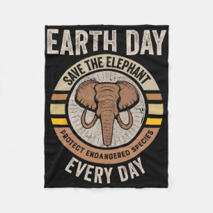 Rett den Elefanten-Earth-Day schütze gefährdete An Fleecedecke