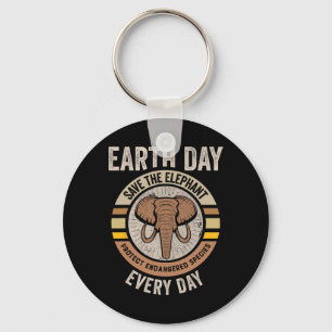 Rett den Elefanten-Earth-Day schütze gefährdete An Schlüsselanhänger