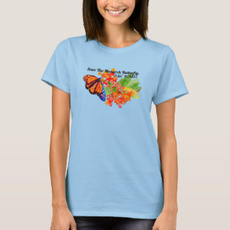 Rett den Monarchschmetterling. Pflanze Milkweed. T-Shirt