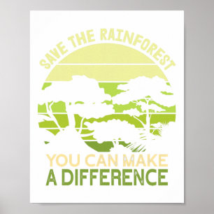 Rett den Rainforest Earth Day Go Green Poster