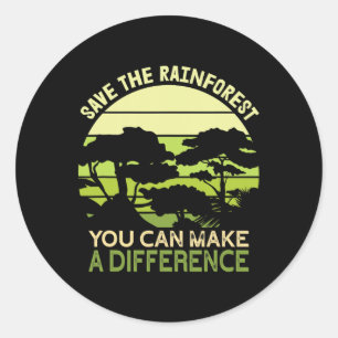Rett den Rainforest Earth Day Go Green Runder Aufkleber
