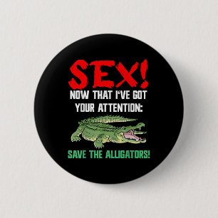 Rett der Alligatoren - Tierschutz für Krokodil Button