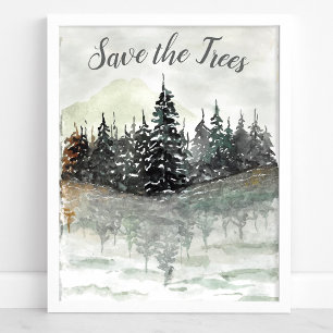 Rett der Bäume Aquarell Pine Forest Öko Poster
