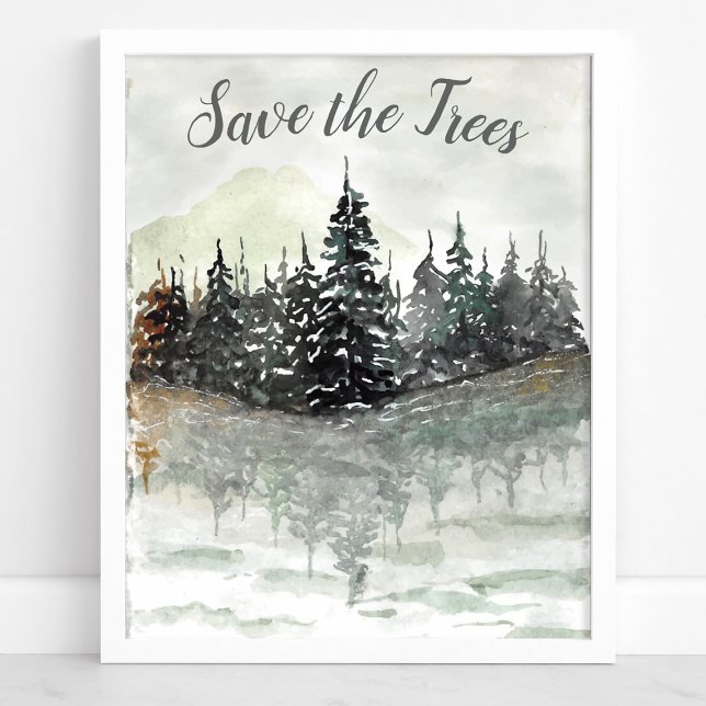 Rett der Bäume Aquarell Pine Forest Öko Poster (Von Creator hochgeladen)