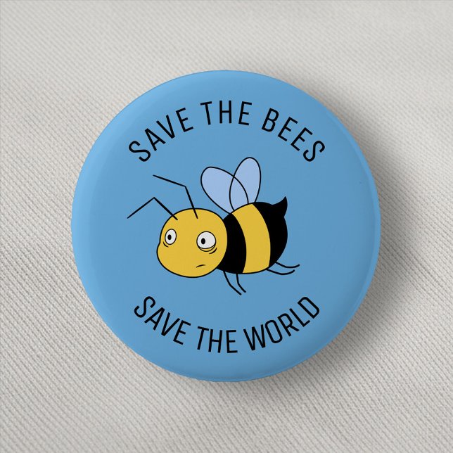 Rett der Bienen, der tired Worker bee on Blue Button (Von Creator hochgeladen)