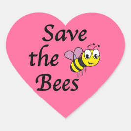 Rett der Bienen Herz-Aufkleber