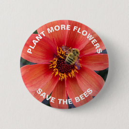 Rett der Bienen Orange Dahlia Floral Button