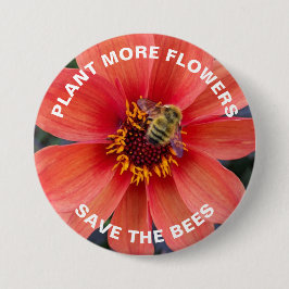 Rett der Bienen Orange Dahlia Floral Button