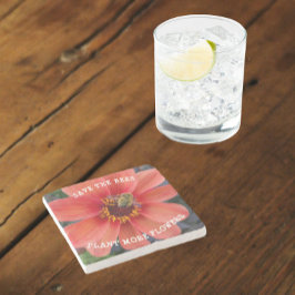 Rett der Bienen Orange Dahlia Floral Steinuntersetzer