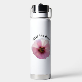 Rett der Bienen Pink Hollyhock Trinkflasche