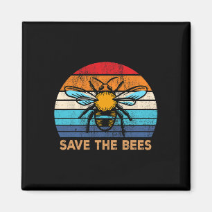 Rett der Bienen Retro Vintagen Klimawandel Erde D Magnet