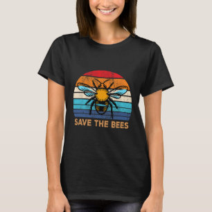 Rett der Bienen Retro Vintagen Klimawandel Erde D T-Shirt