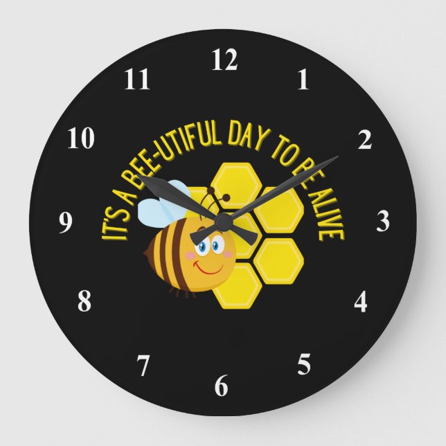 Rett der Bienen-Slogan Quotes Sensibilisierungsges Große Wanduhr (Vorderseite)