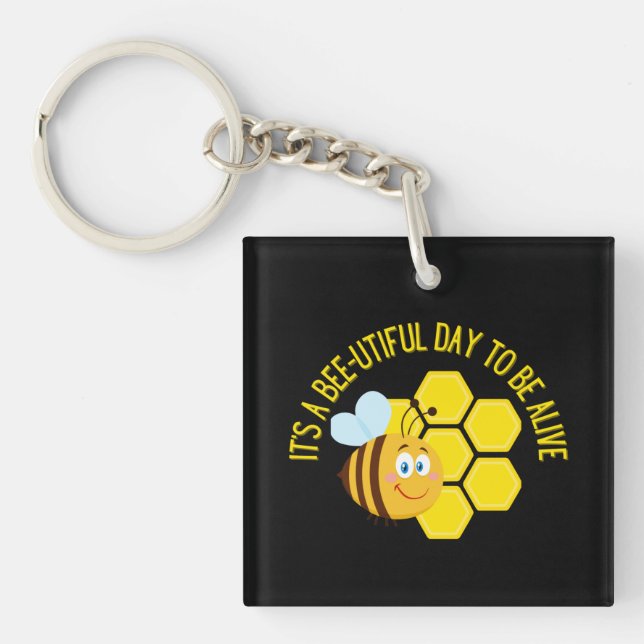 Rett der Bienen-Slogan Quotes Sensibilisierungsges Schlüsselanhänger (Vorderseite)