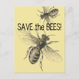 Rett der Bienen Vintage Bienenbilder Postkarte