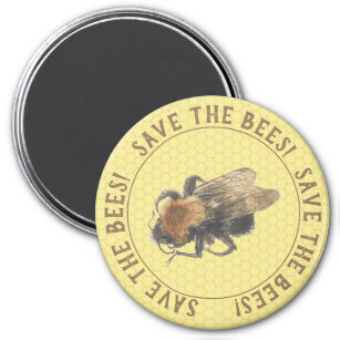 Rett der Bienen   Vintage Honigbiene und Honeycomb Magnet