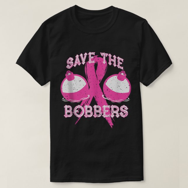 Rett der Bobbers Breast Cancer Awareness Fishing L T-Shirt (Design vorne)
