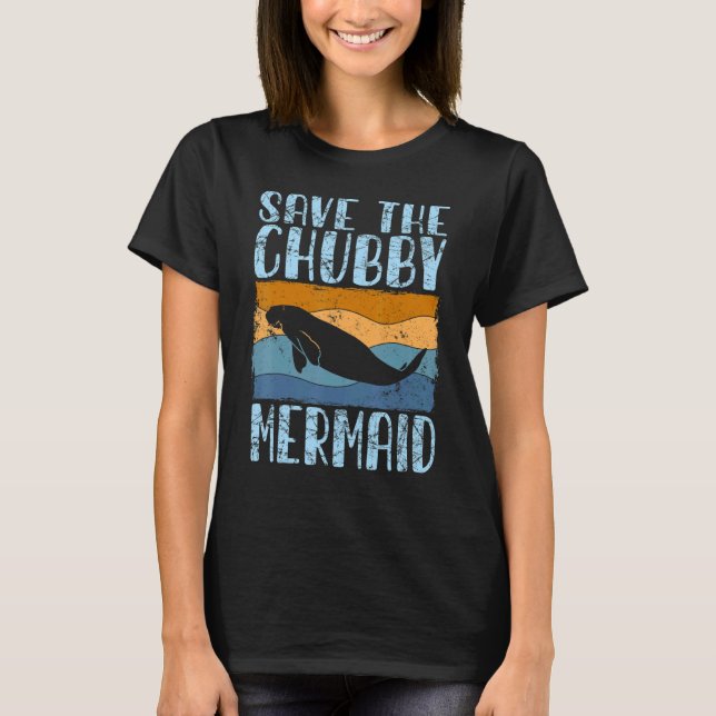 Rett der Chubby-Meerjungfrau Rette das Manatee Ret T-Shirt (Vorderseite)