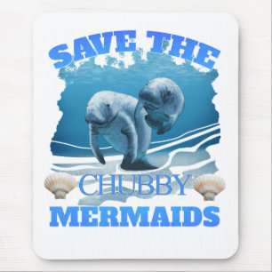 Rett der Chubby Mermaids Manatees Mousepad