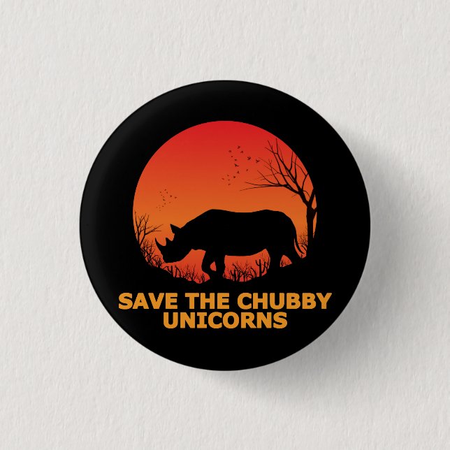 Rett der Chubby Unicorns Fat Rhino Button (Vorderseite)