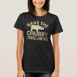 Rett der Chubby Unicorns Funny Rhino Tierrechte T-Shirt