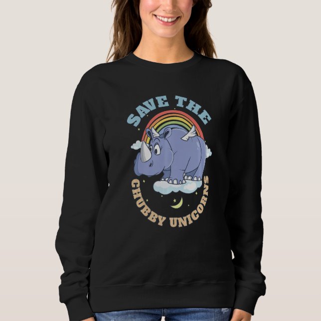 Rett der Chubby Unicorns Niedlich Rhinoceros 3 Sweatshirt (Vorderseite)