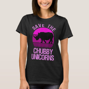 Rett der Chubby Unicorns Retro Style Rhino 3 T-Shirt