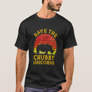 Rett der Chubby Unicorns Retro Vintag Rhino 1 T-Shirt