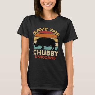 Rett der Chubby Unicorns Retro Vintag Rhino T-Shirt