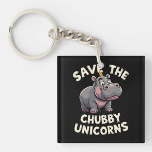 Rett der Chubby Unicorns Rhino Tierrechte Schlüsselanhänger