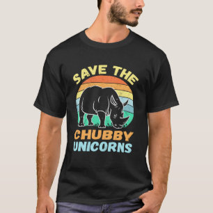Rett der Chubby Unicorns Vintag Rhino Animal Rig T-Shirt