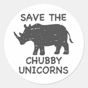 Rett der Chubby-Unikorne - Farbe wählen Runder Aufkleber