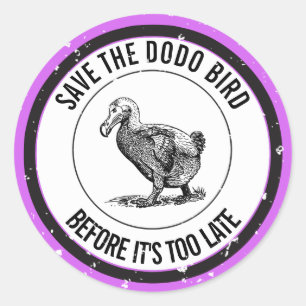 RETT DER DODO-BIRD RUNDER AUFKLEBER